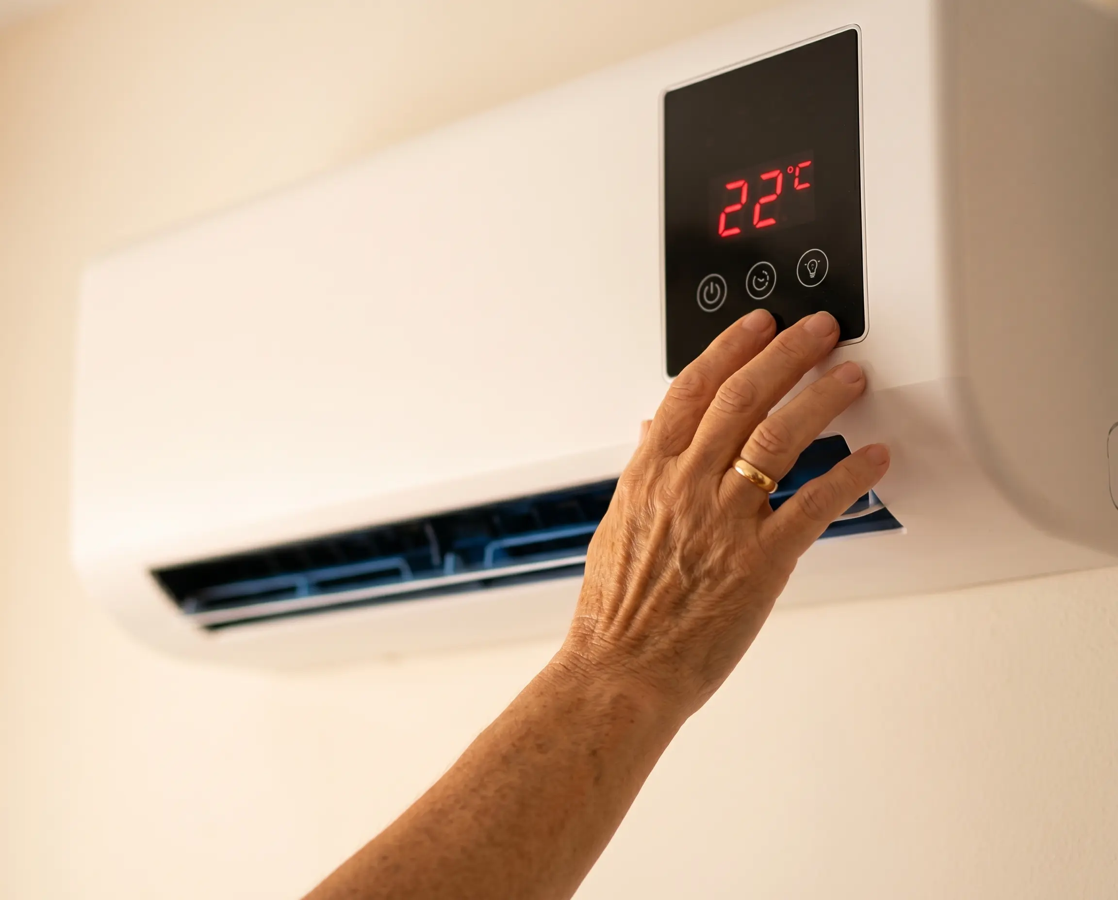 Coolzy touch display showing 72 degrees