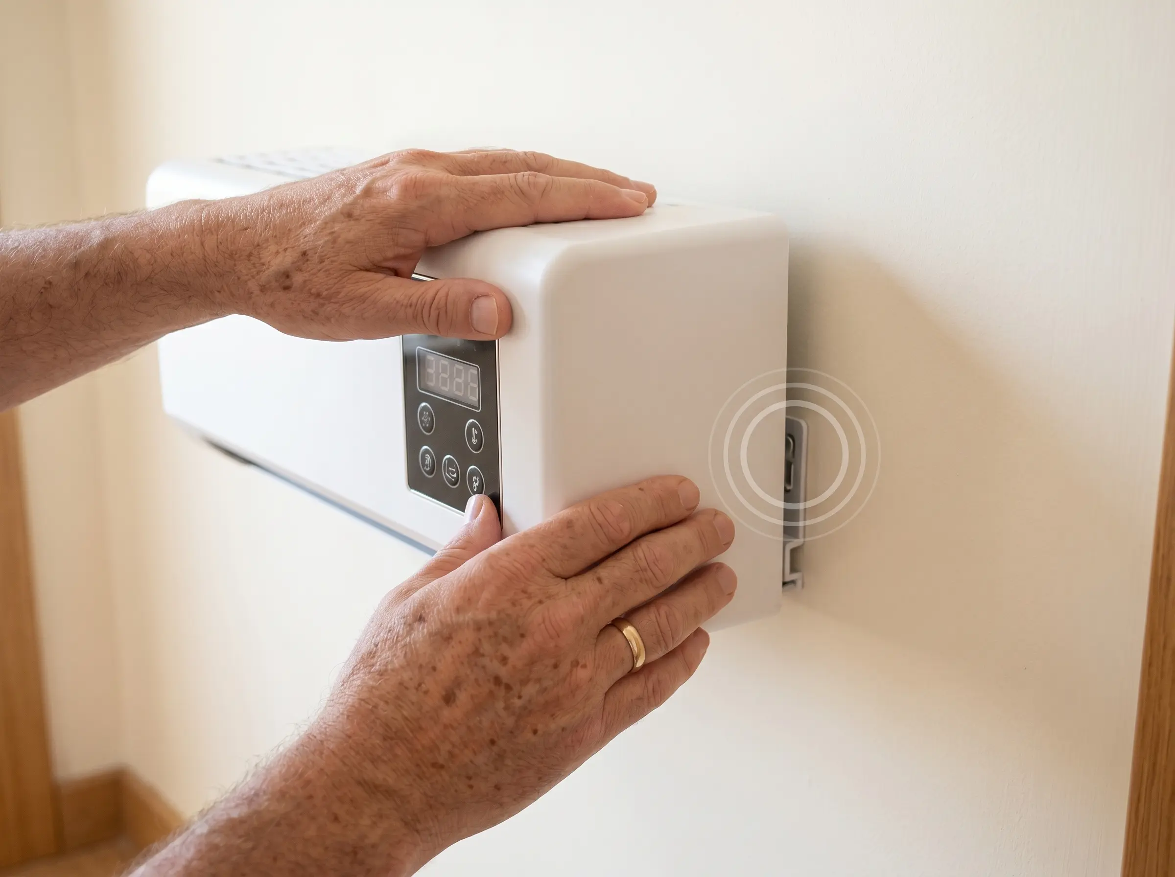 Mounting the Coolzy on the wall — no drilling, no contractor needed